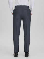 Reiss Airforce Blue Humble Slim Fit Wool Side Adjuster Trousers - Image 5 of 6