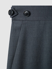 Reiss Airforce Blue Humble Slim Fit Wool Side Adjuster Trousers - Image 6 of 6