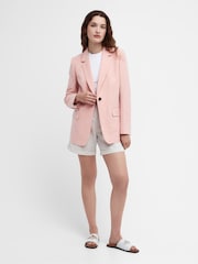 Barbour® Pink Primrose Vivienne Linen Blend Tailored Blazer - Image 3 of 6