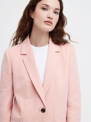 Barbour® Pink Primrose Vivienne Linen Blend Tailored Blazer - Image 4 of 6