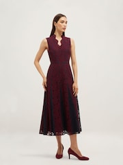 Hobbs Purple Petite Quin Lace Dress - Image 1 of 5