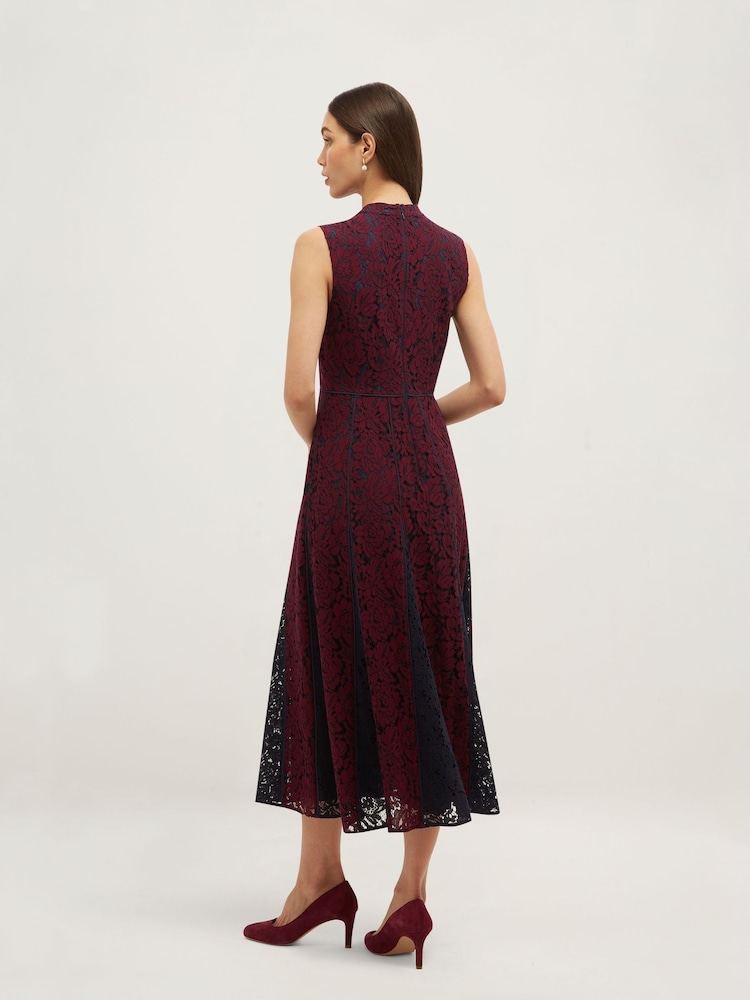 Hobbs Purple Petite Quin Lace Dress - Image 2 of 5 Hobbs Purple Petite Quin Lace Dress - Image 2 of 5