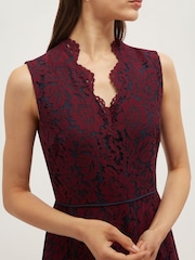Hobbs Purple Petite Quin Lace Dress - Image 3 of 5