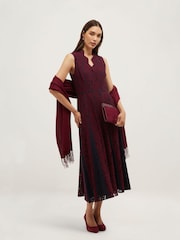 Hobbs Purple Petite Quin Lace Dress - Image 4 of 5