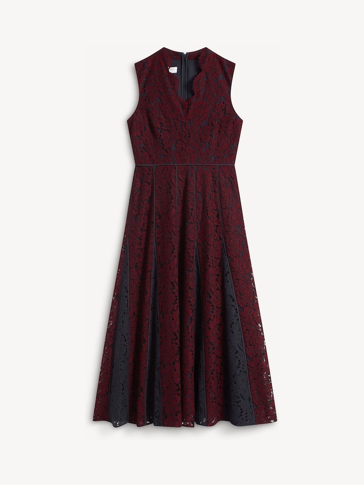 Hobbs Purple Petite Quin Lace Dress - Image 5 of 5 Hobbs Purple Petite Quin Lace Dress - Image 5 of 5
