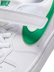Nike White/Green Junior Court Borough Low Recraft Trainers - Image 10 of 10
