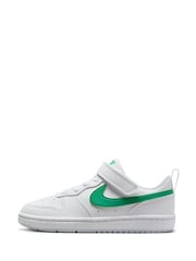 Nike White/Green Junior Court Borough Low Recraft Trainers - Image 2 of 10