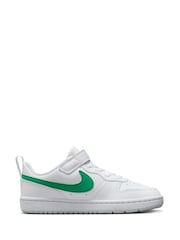 Nike White/Green Junior Court Borough Low Recraft Trainers - Image 3 of 10