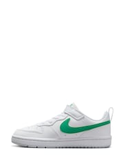 Nike White/Green Junior Court Borough Low Recraft Trainers - Image 4 of 10