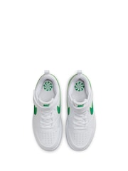 Nike White/Green Junior Court Borough Low Recraft Trainers - Image 7 of 10