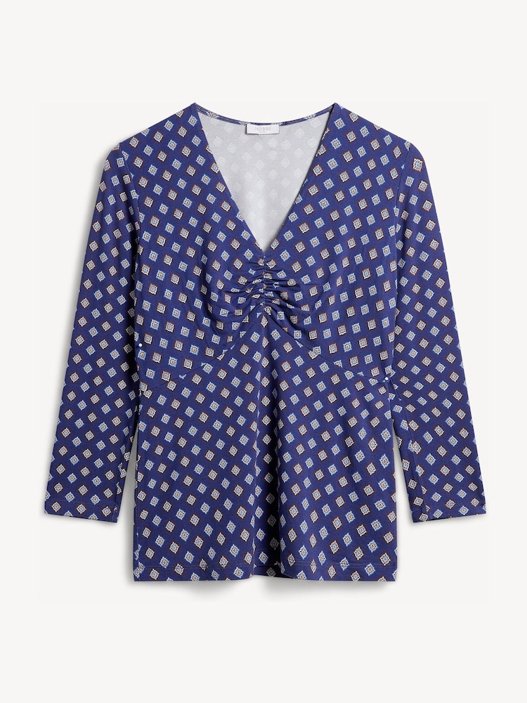 Hobbs Blue Essie Printed Top - Image 5 of 5 Hobbs Blue Essie Printed Top - Image 5 of 5