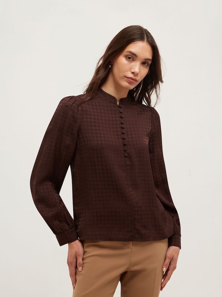 Hobbs Brown Posy Blouse - Image 1 of 6 Hobbs Brown Posy Blouse - Image 1 of 6