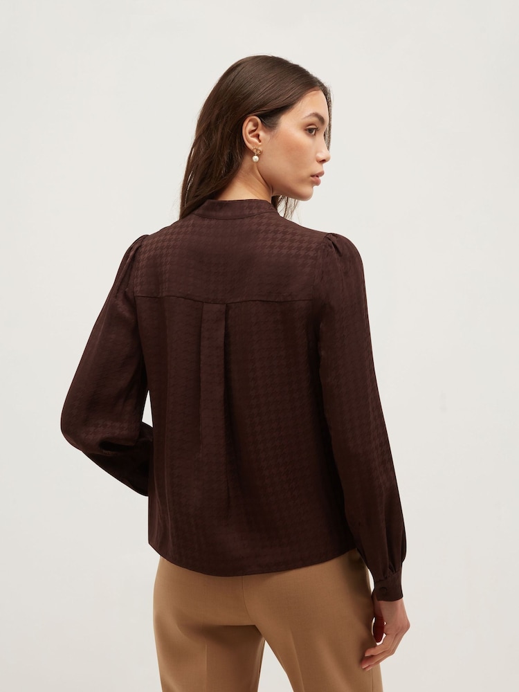 Hobbs Brown Posy Blouse - Image 2 of 6 Hobbs Brown Posy Blouse - Image 2 of 6