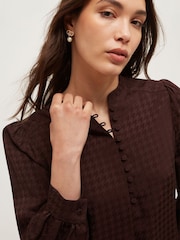 Hobbs Brown Posy Blouse - Image 3 of 6