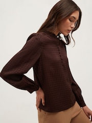 Hobbs Brown Posy Blouse - Image 4 of 6