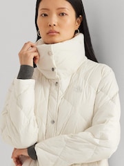 Lauren Ralph Lauren Diamond Quilted Maxi Down Coat - Image 3 of 6