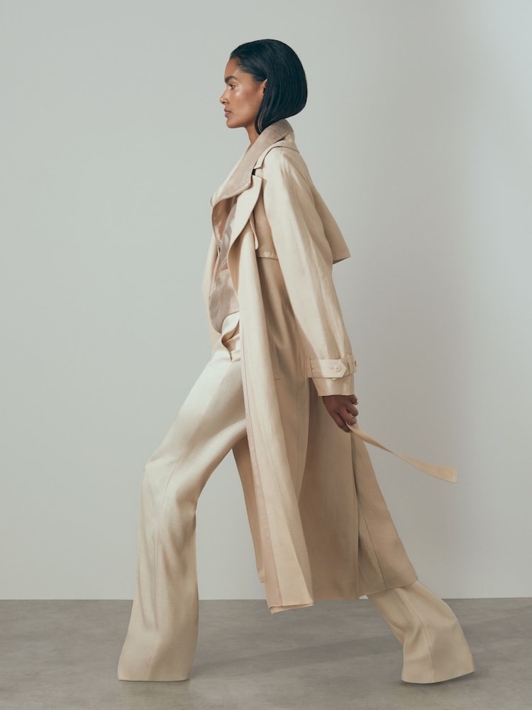 Reiss Blush Teya Belted Trench Coat - Image 1 of 6