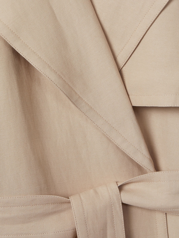 Reiss Blush Teya Belted Trench Coat - Image 6 of 6