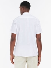 Barbour® White Nelson Linen Blend Short Sleeve Shirt - Image 2 of 5