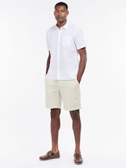 Barbour® White Nelson Linen Blend Short Sleeve Shirt - Image 3 of 5