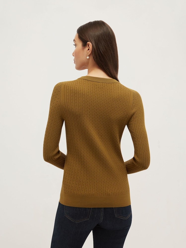 Hobbs Green Iris Cable Jumper - Image 2 of 5