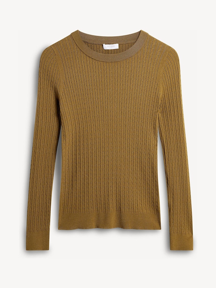 Hobbs Green Iris Cable Jumper - Image 5 of 5