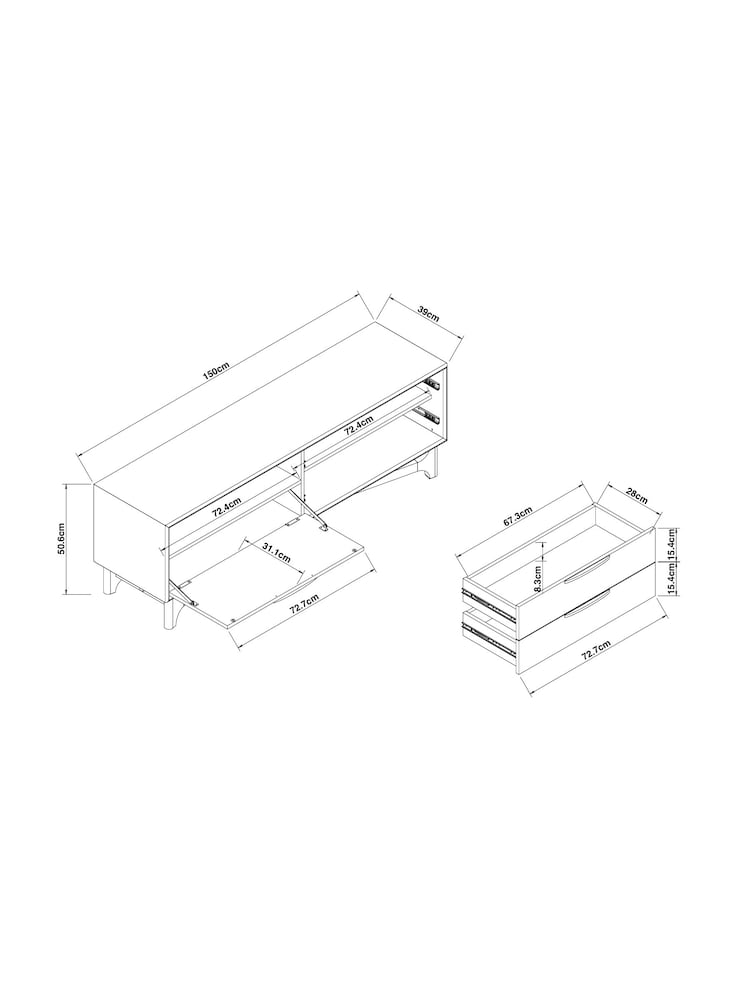 Dark Jackson Walnut Effect TV Unit, Up to 65 Inch - Image 11 of 11