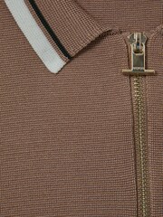 Reiss Warm Taupe Chelsea 3-9 yrs Half-Zip Polo Shirt - Image 3 of 3