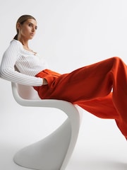 Reiss Orange Hollie Wide Leg Linen Trousers - Image 1 of 7