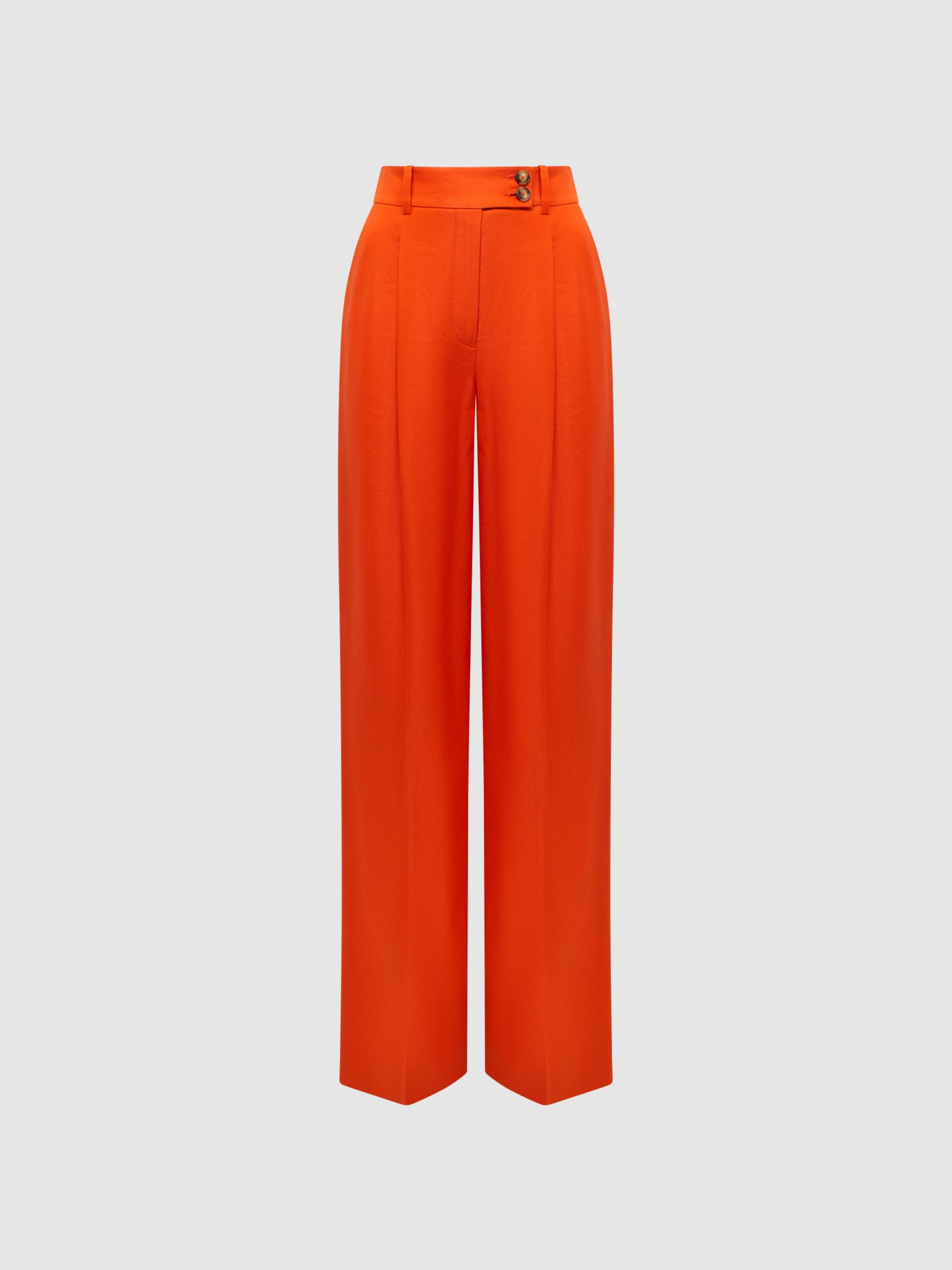 Orange wide leg trousers deals