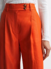 Reiss Orange Hollie Wide Leg Linen Trousers - Image 5 of 7