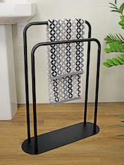 Showerdrape Black Aspen Freestanding Double Towel Stand - Image 2 of 3