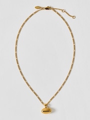 Oliver Bonas Gold Tone Tara Waterproof Oval Pendant Necklace - Image 1 of 4