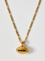 Oliver Bonas Gold Tone Tara Waterproof Oval Pendant Necklace - Image 2 of 4