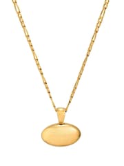 Oliver Bonas Gold Tone Tara Waterproof Oval Pendant Necklace - Image 3 of 4