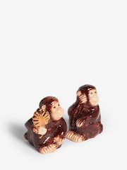 Clarke and Clarke Natural & Gold Monkey Business Salt & Pepper - Image 4 of 4