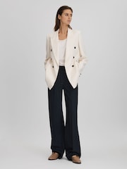 Reiss Nude Angela Leather Rounded Loafers - Image 2 of 5