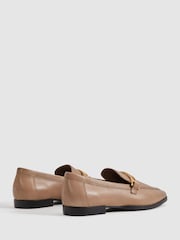 Reiss Nude Angela Leather Rounded Loafers - Image 4 of 5