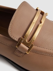 Reiss Nude Angela Leather Rounded Loafers - Image 5 of 5