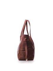 Moda in Pelle Natural Large Leather Tote - Image 4 of 5