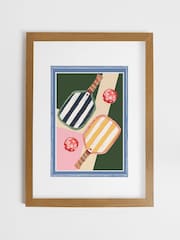 Joules Multi Courtside Collective Wood Mounted Framed Print Wall Art - Image 2 of 4