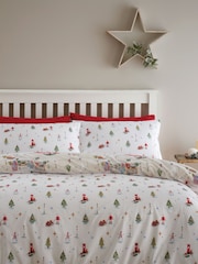 Catherine Lansfield Natural Christmas Town Reversible Duvet Cover Set - Image 2 of 4