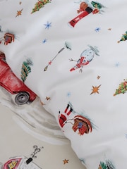 Catherine Lansfield Natural Christmas Town Reversible Duvet Cover Set - Image 4 of 4