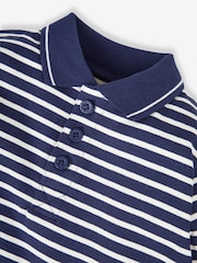JoJo Maman Bébé Navy Blue & Stripe 2-Pack Polo Shirts - Image 4 of 5
