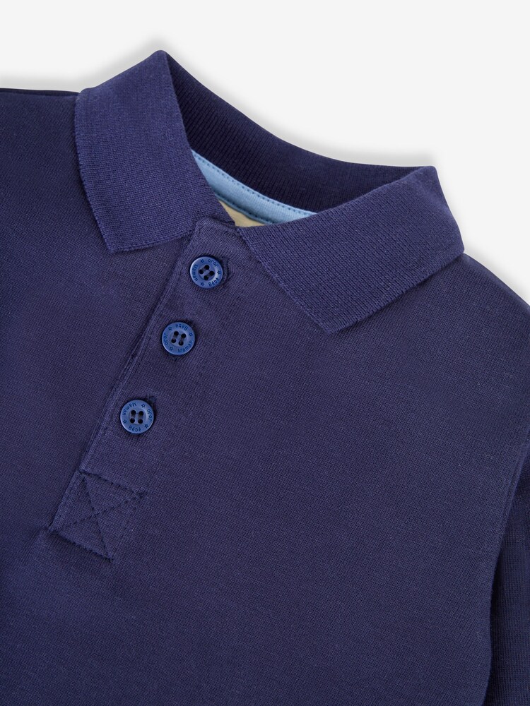 JoJo Maman Bébé Navy Blue & Stripe 2-Pack Polo Shirts - Image 5 of 5