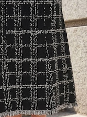 Roman Black Knit Tweed Midi Skirt - Image 4 of 4