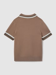 Reiss Warm Taupe Chelsea 9-13 yrs Half-Zip Polo Shirt - Image 2 of 3