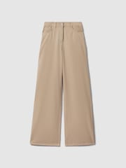 Reiss Light Camel Colorado Garment Dyed Wide Leg Trousers - Image 2 of 6