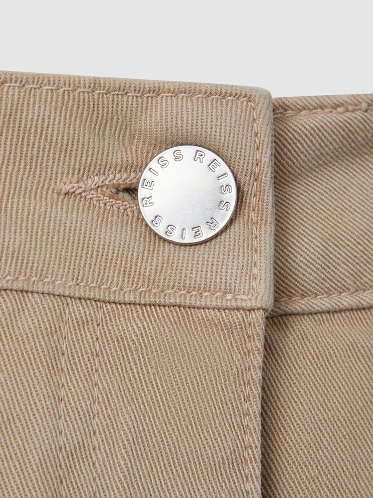 Reiss Light Camel Colorado Garment Dyed Wide Leg Trousers - Image 6 of 6
