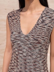 Roman Brown Rainbow Knit Midi Dress - Image 4 of 4